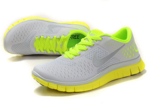 Nike Free Run 4.0 Womens Gray Yellow And Green Inexpensive